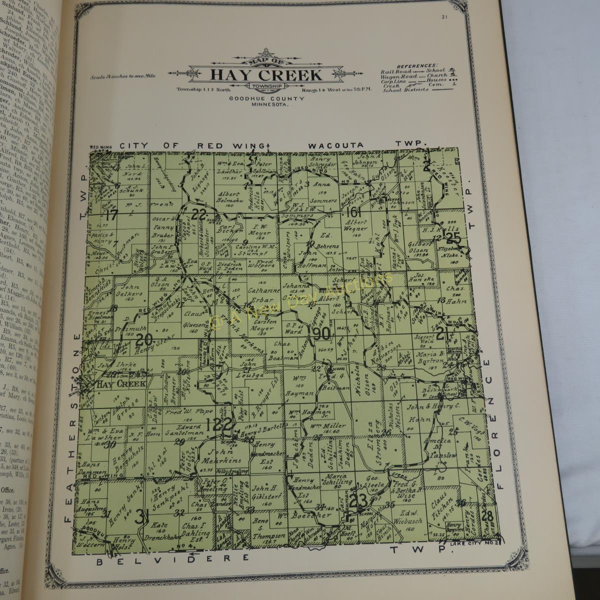 1874 MN Atlas & 2 Goodhue County Books