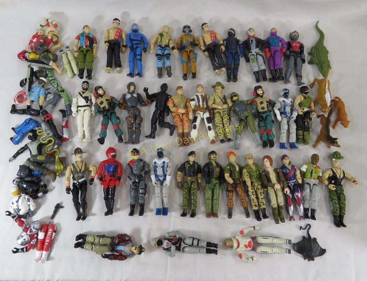 35 1980's GI Joe Action Figures with Extras