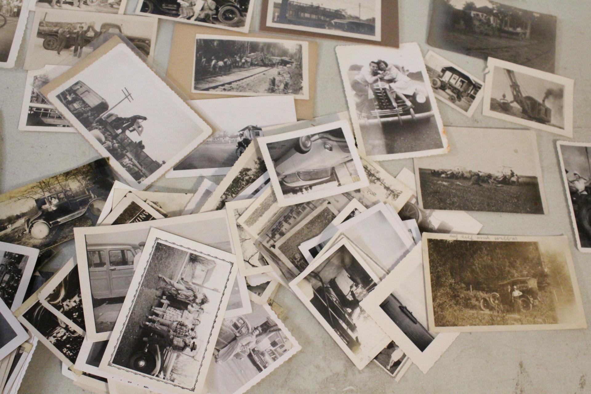 Lot Real Photos Train Wreck, Antique Cars, Trucks