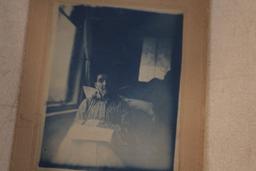 Cyanotype Photo Old Woman Mounted 4" x 5"