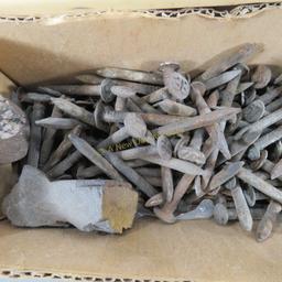 Box of Date Nails, Insulators and Wrench