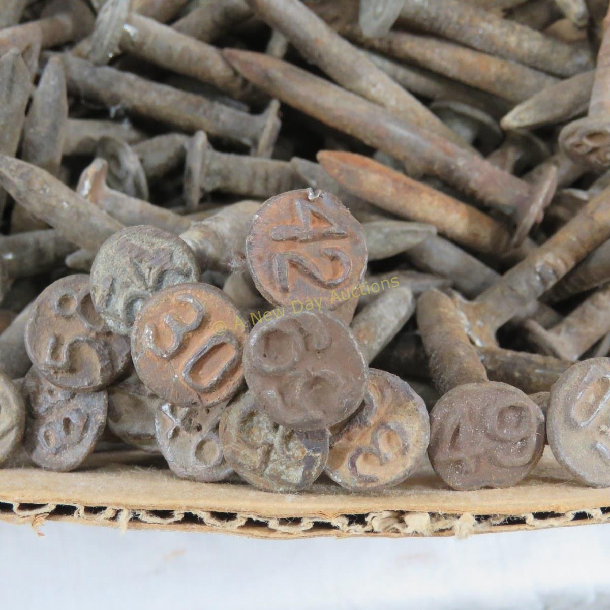 Box of Date Nails, Insulators and Wrench