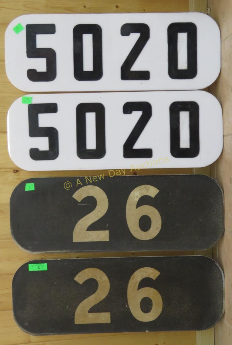 4 Number Boards- 5020 (2), 26 (2) Milwaukee Rd