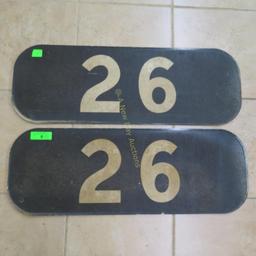 4 Number Boards- 5020 (2), 26 (2) Milwaukee Rd