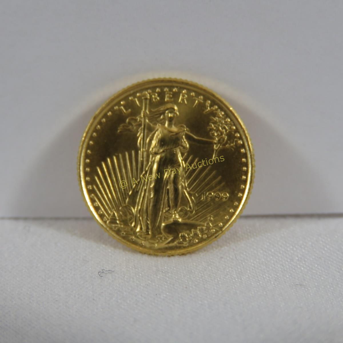 1999 $5 Gold Eagle 1/10 OZT