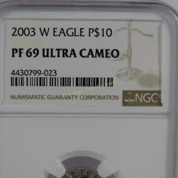 2003 W $10 Platinum Eagle NGC PF69 Ultra Cameo