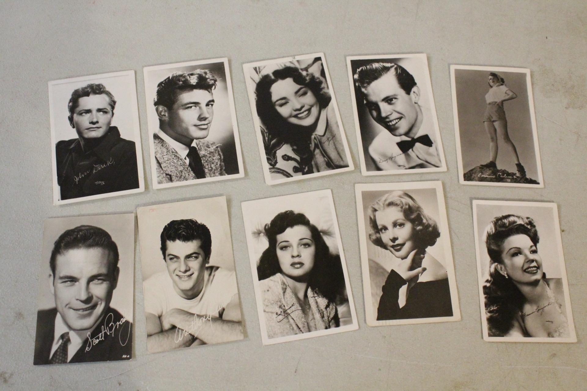 10 Real Photo Postcards Movie Stars Unposted