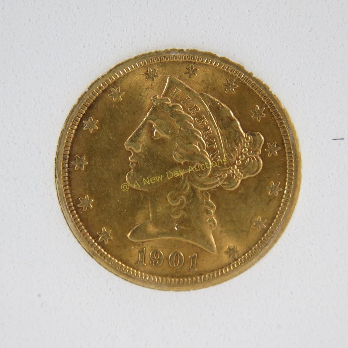 1901 S $5 Gold Liberty Head RNG graded MS-65