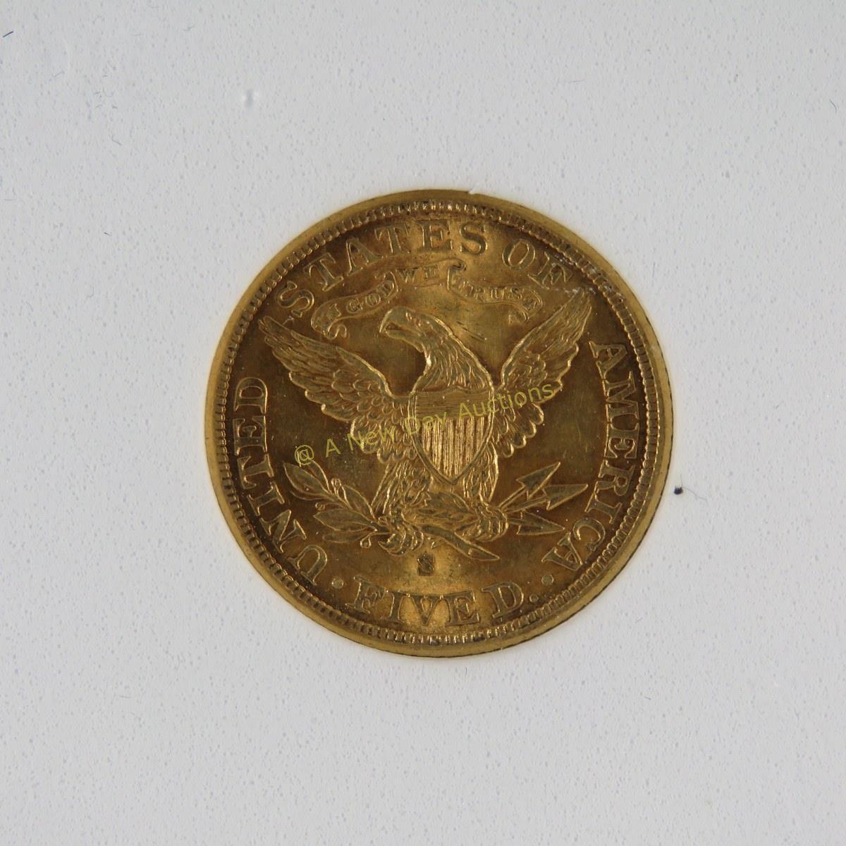 1901 S $5 Gold Liberty Head RNG graded MS-65