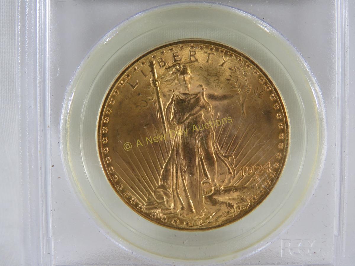 1924 St Gaudens $20 gold PCGS MS62