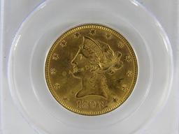 1893 $10 Gold Liberty Head PCGS graded MS63