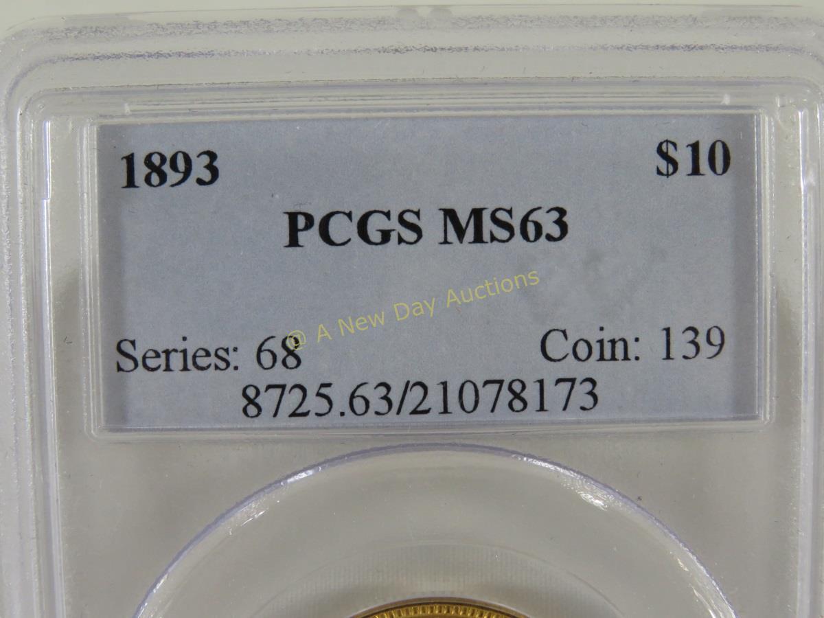 1893 $10 Gold Liberty Head PCGS graded MS63