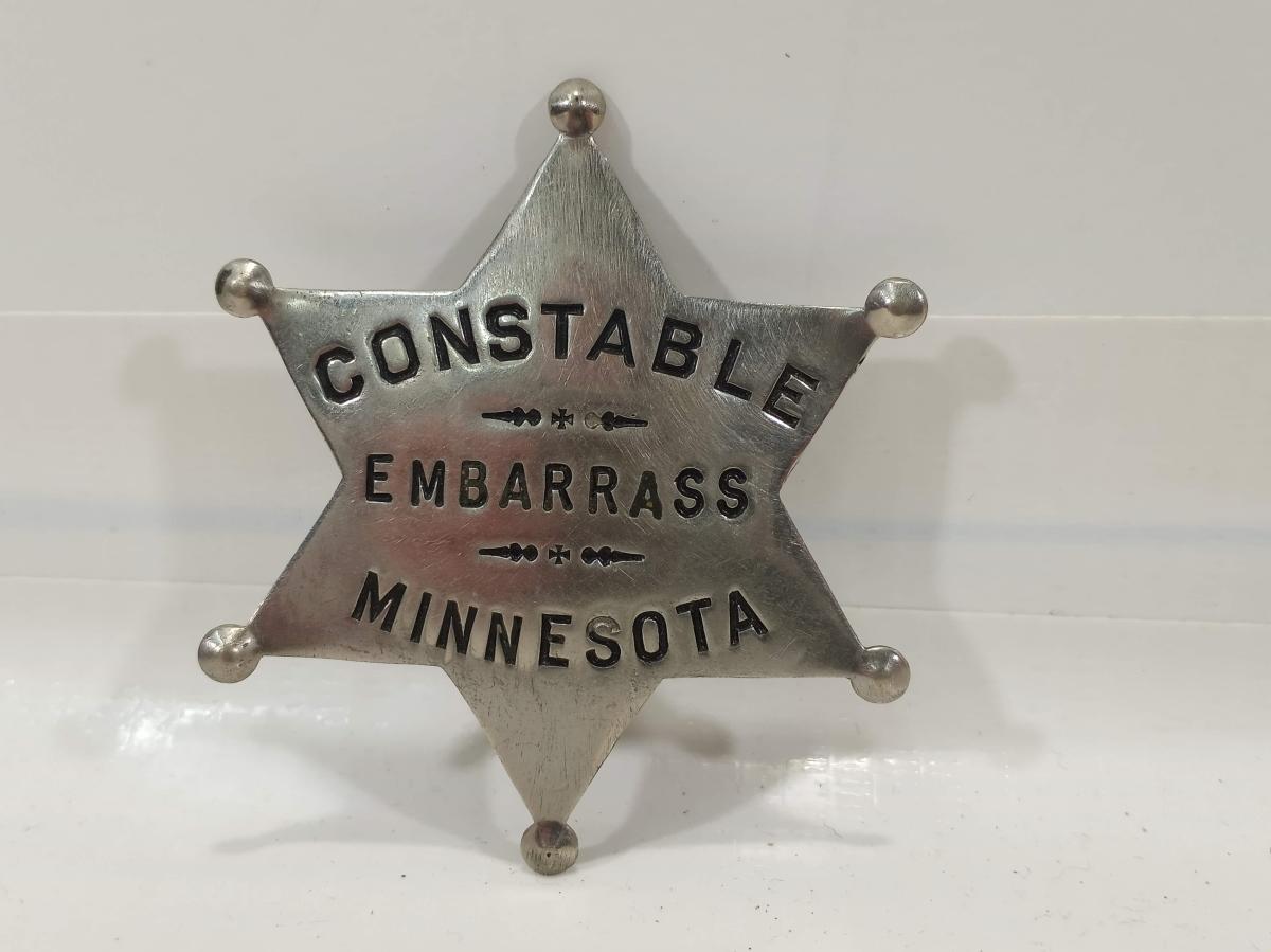 Constable Embarrass MN Badge W.S. Darley Co