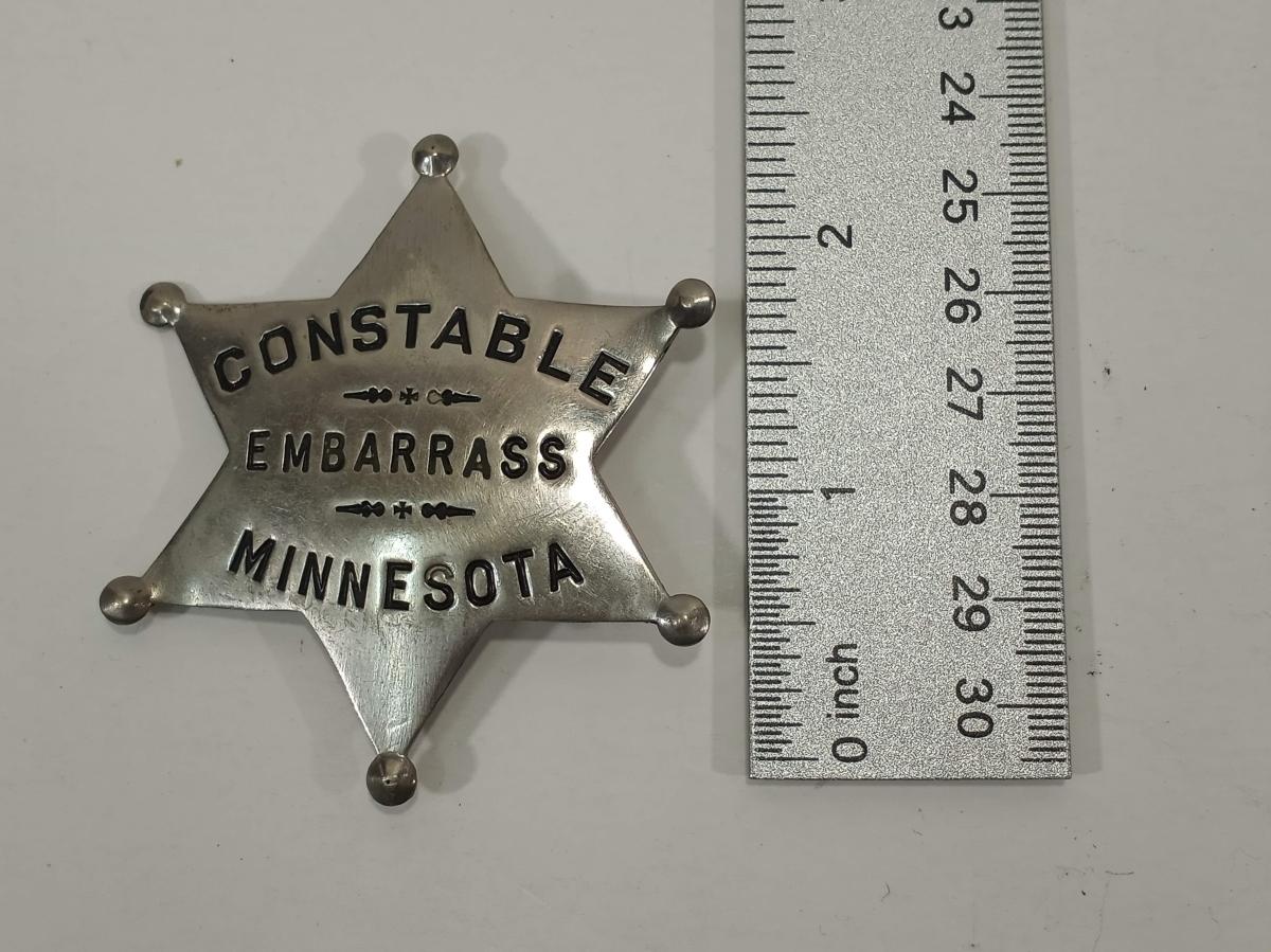 Constable Embarrass MN Badge W.S. Darley Co