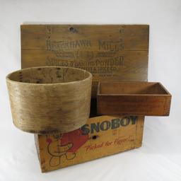 Vintage wood boxes and lid