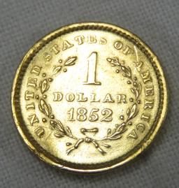 1852 $1 Gold Liberty Head Type 1