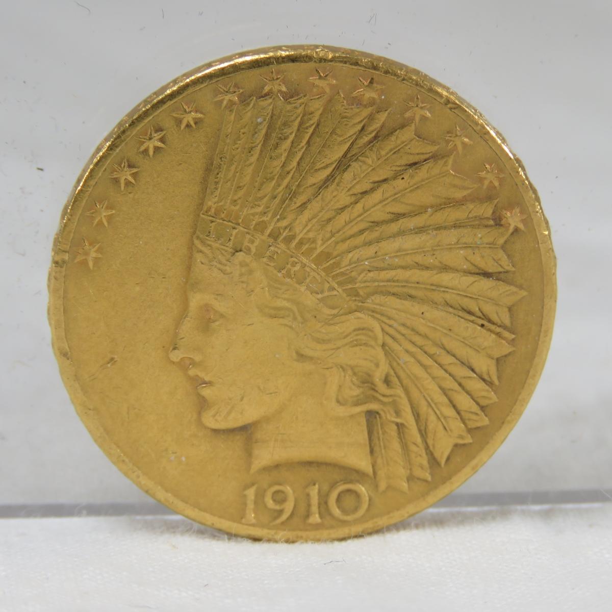 1910 D $10 Gold Indian Head Eagle