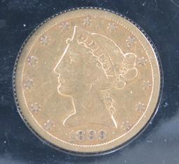 1899 S $5 Gold Liberty Head Half Eagle