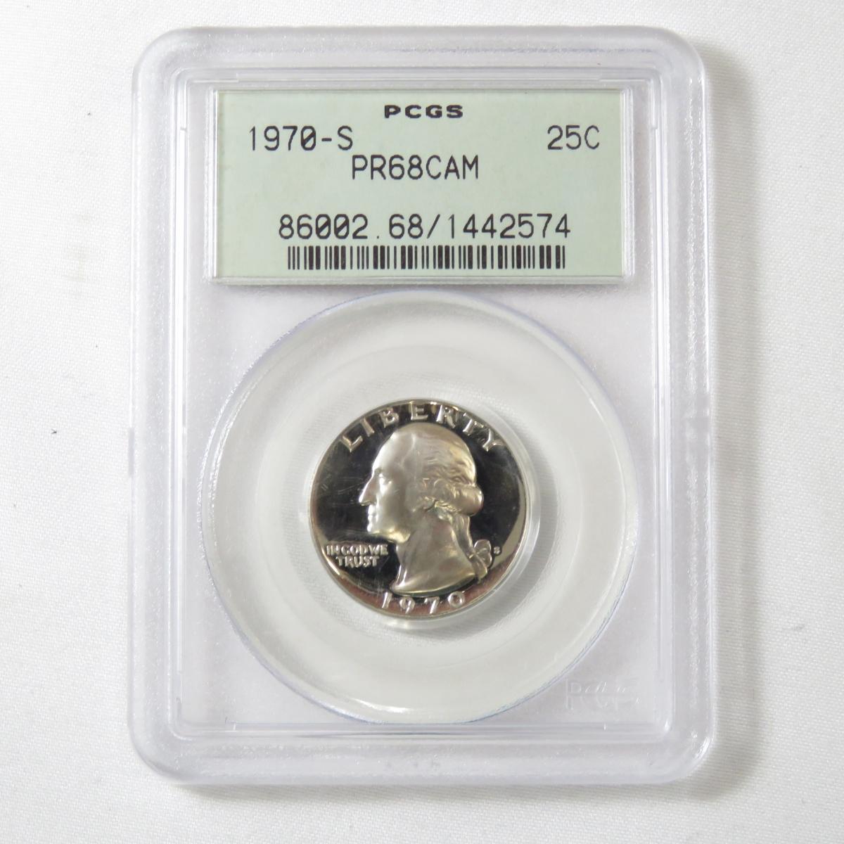 1970 S Washington Quarter PCGS Graded PR68CAM