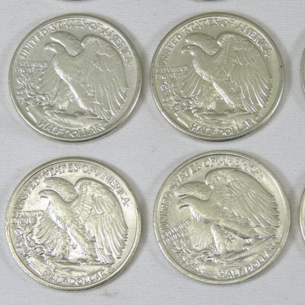 20 1942 Walking Liberty Silver Half Dollars XF-AU