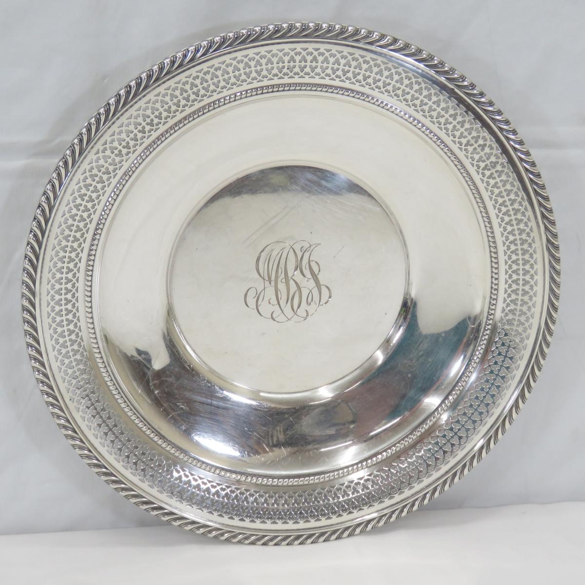 Sterling Silver Plate & 2 Cups Monogrammed 12+ozt