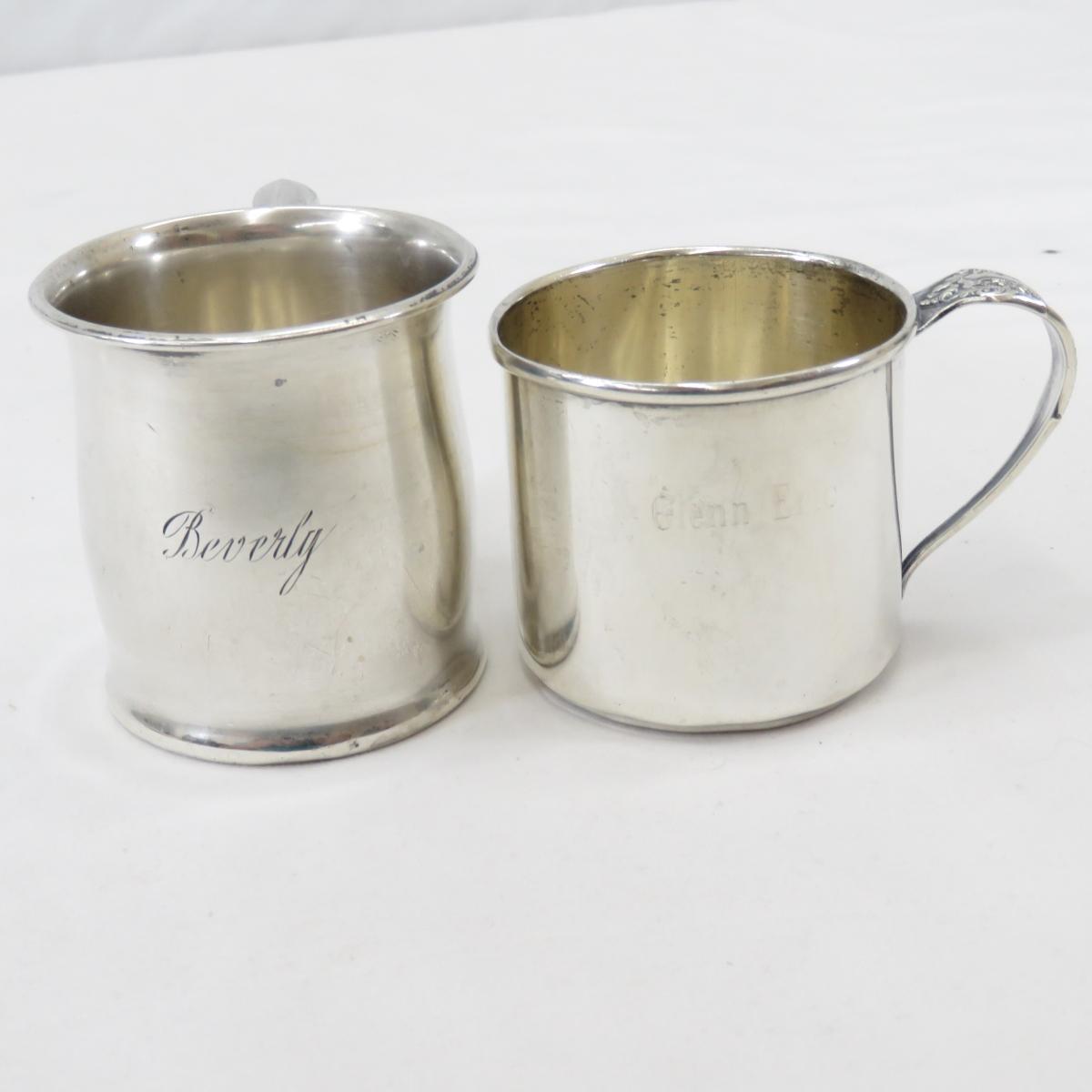Sterling Silver Plate & 2 Cups Monogrammed 12+ozt