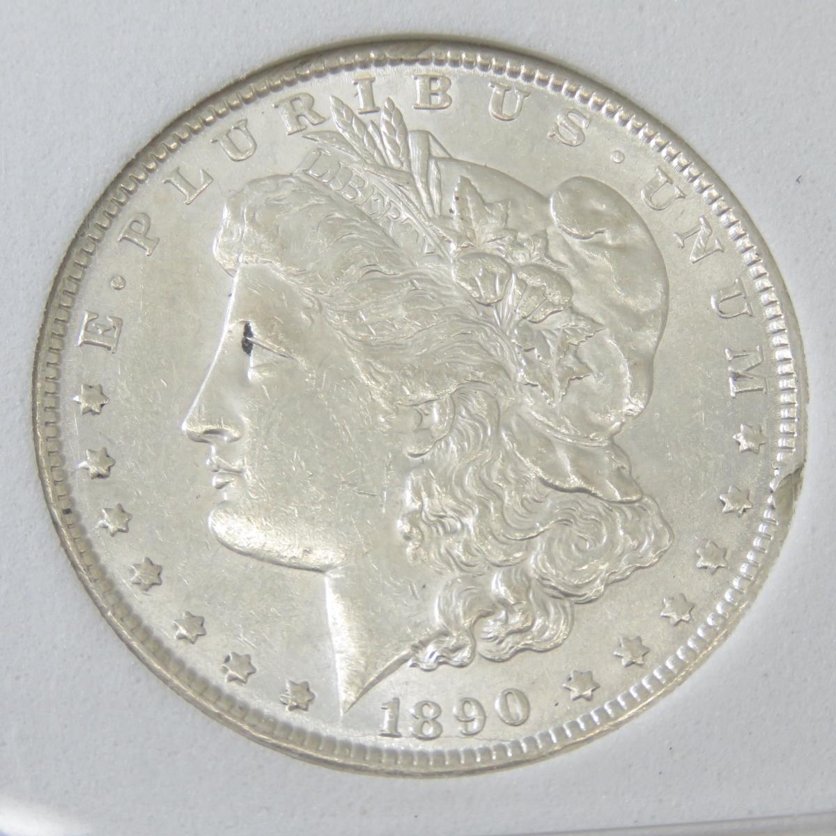 1890 Morgan Silver Dollar AU-53 PCS Grading.com