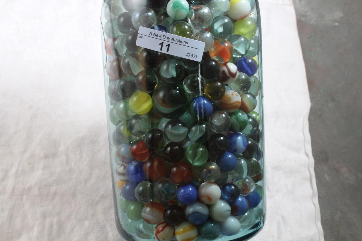 Half Gallon Ball Mason Jar Full of Marbles