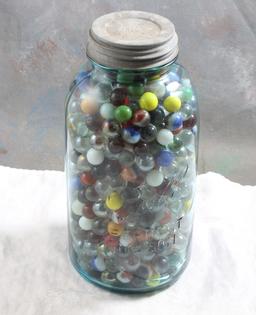 Half Gallon Ball Mason Jar Full of Marbles