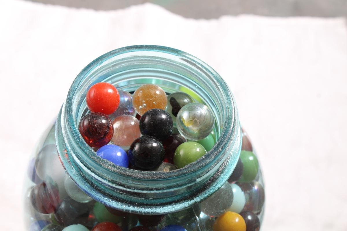 Half Gallon Ball Mason Jar Full of Marbles