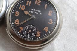 2 Pocket Watches Sentinel & Leonard Night Watch