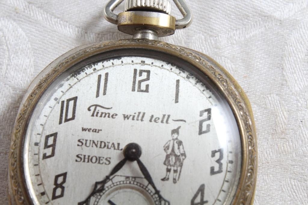 New Haven Sundial Shoes Adv Pocket Watch Works