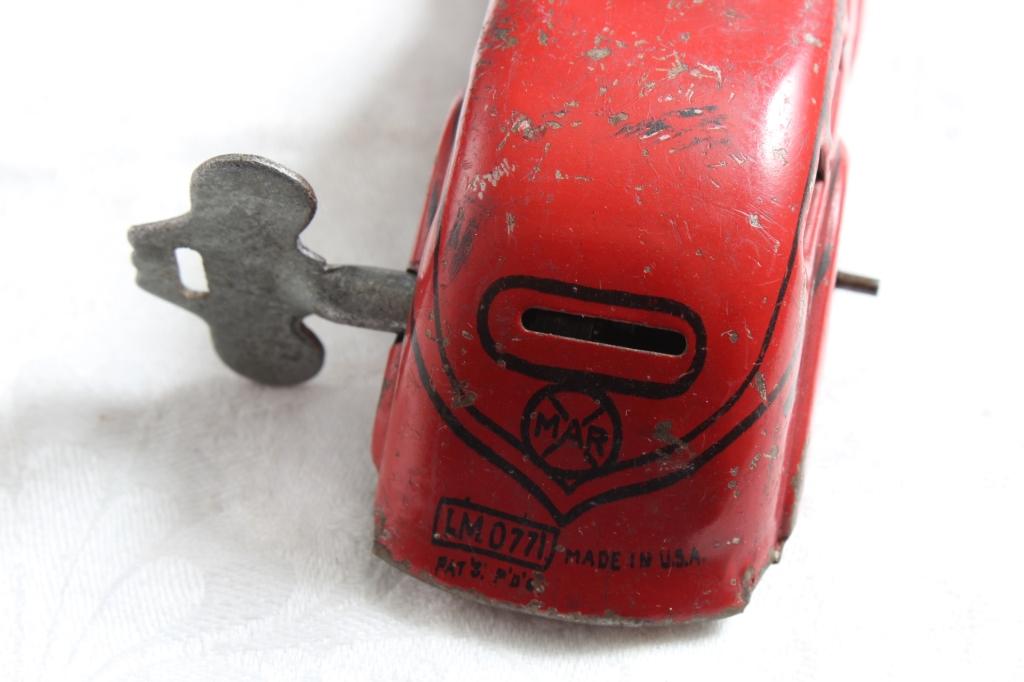 Marx Windup Tricky Fire Chief & Tin Friction Car