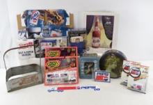 Antique Pepsi bottle rack & other collectibles
