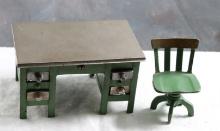 Arcade Cast Iron Toy Desk & Office Chair