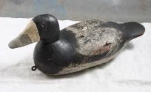 Antique Wood Carved Duck Decoy 14.5" Long