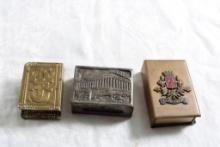 3 Antique Matchbox Holders France, Columbia