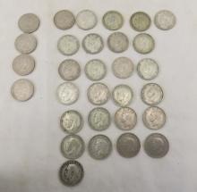 26 1930's-50's One Shilling Coins