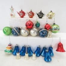 Shiny Brite & W German Glass Christmas Ornaments