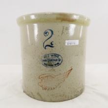2 Gallon Large Wing Red Wing Union Stoneware Crock
