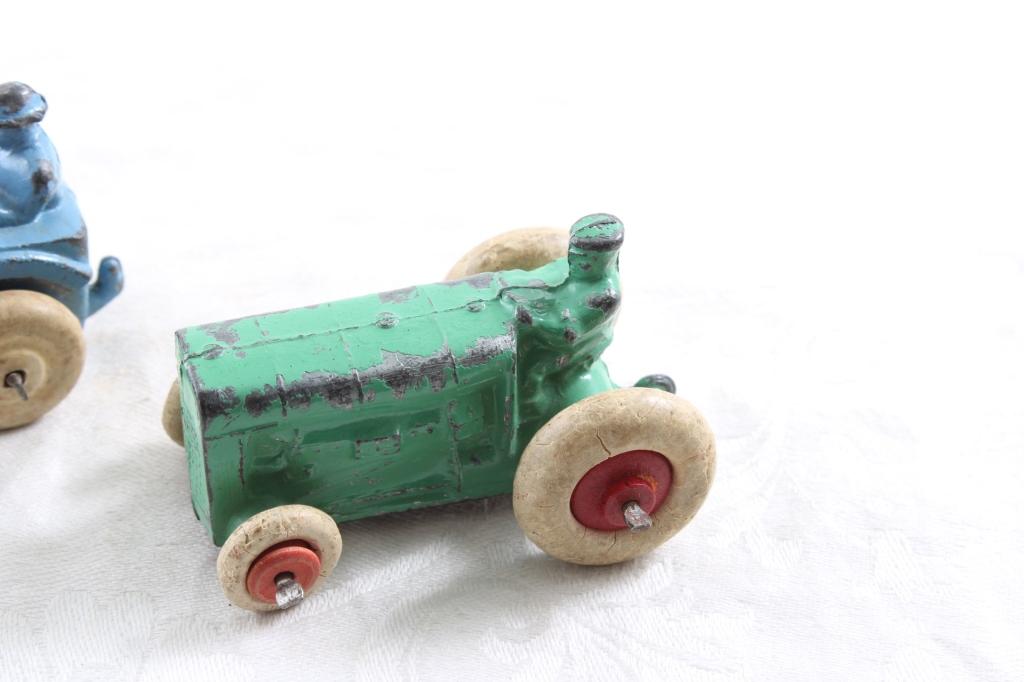 2 Barclay or Manoil Toy Tractors