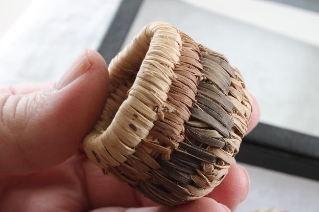 2 Miniature Native American Woven Baskets