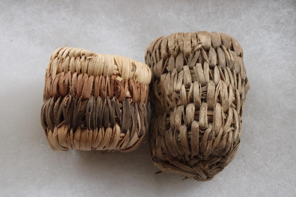 2 Miniature Native American Woven Baskets