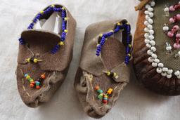 Native American Beaded Moccasins & Purse