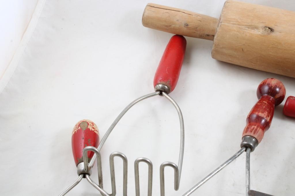 Vintage Kitchen Utensils Mashers, Beaters, & More