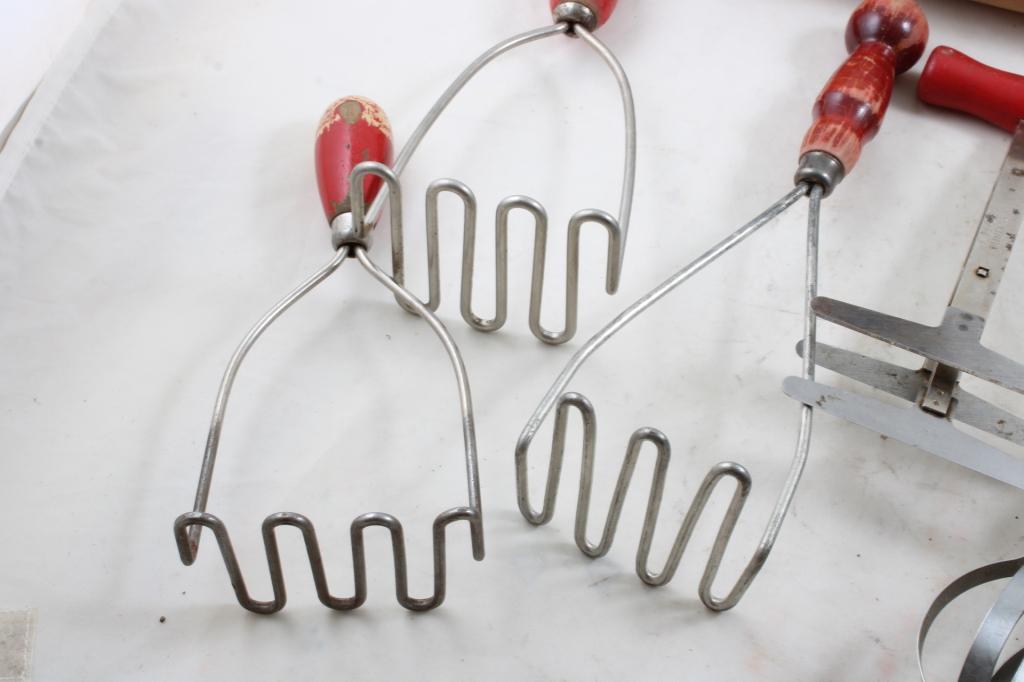 Vintage Kitchen Utensils Mashers, Beaters, & More