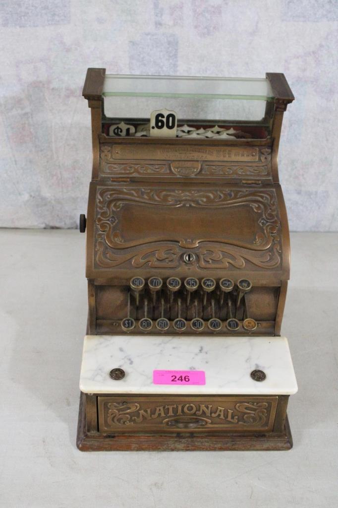 Antique Brass National Cash Register Model #130