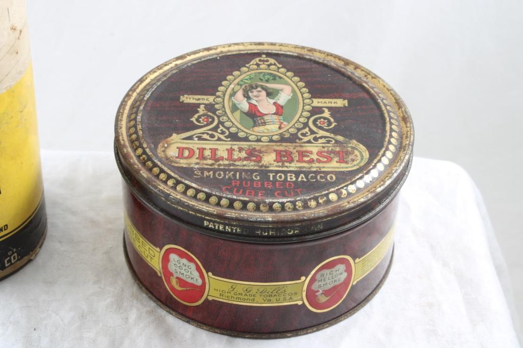 Dill's Best Tobacco Tin & 4 Other Tins