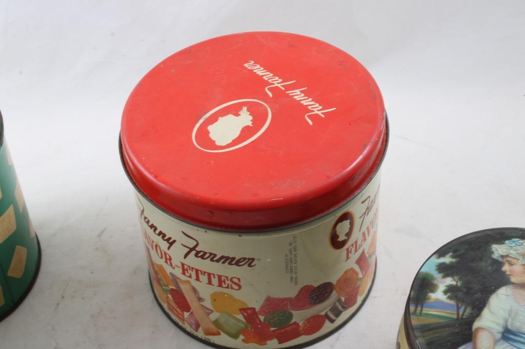 6 Vintage Candy & Nut Advertising Tins