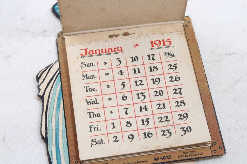 1915 Black Americana Easel Back Calendar